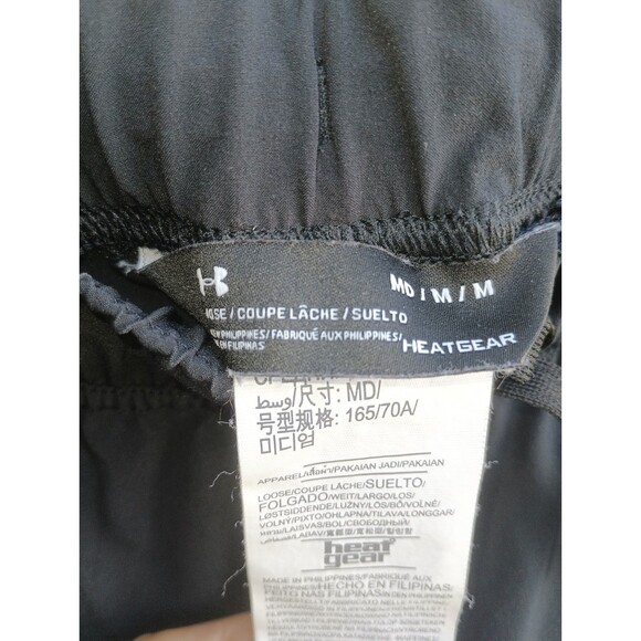 Under Armor Black Joggers Med Heatgear Drawstring Pockets Leg Zip Athleisure - Picture 3 of 9